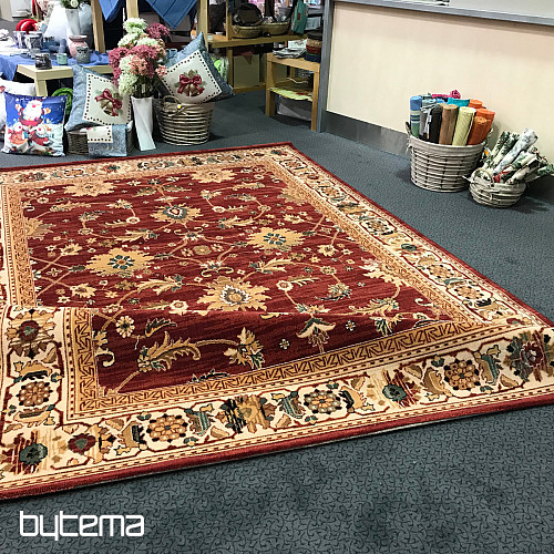 Alfombra de lana de lujo PRAGA rojo/beige