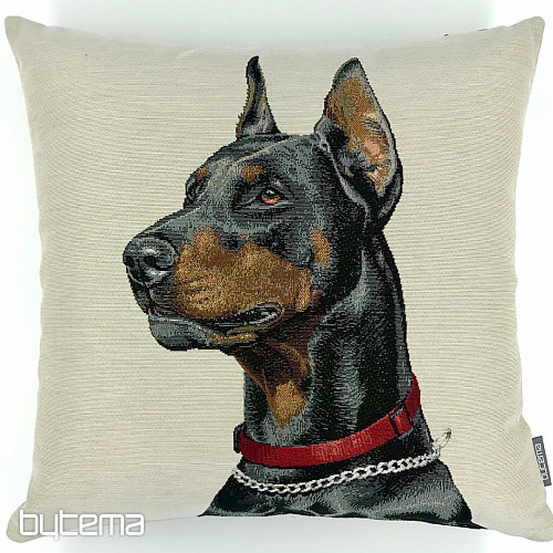 Funda de almohada tapiz Doberman
