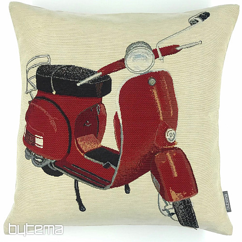 Funda de almohada tapizada VESPA SCOOTER ROJA