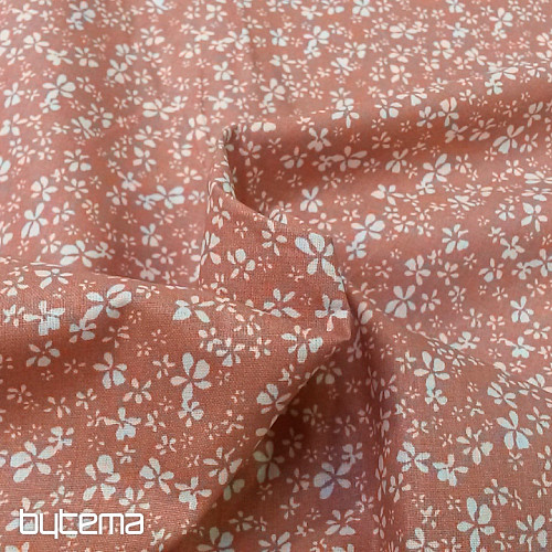 Tela algodon FLORES DITA salmón