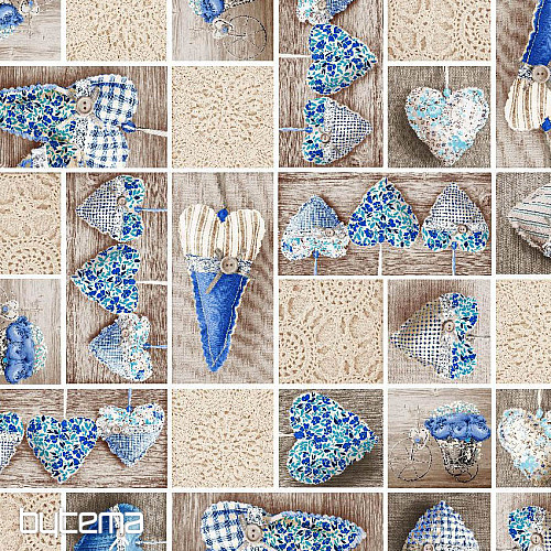 Tela decorativa CORAZÓN DE LIDIA azul