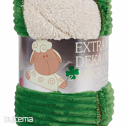 manta de microfibra EXTRA SOFT pana OVEJA - verde