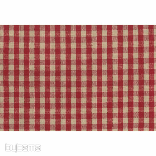 MERIGNAC tela cuadros beige/rojo