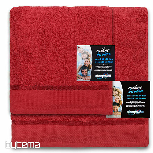 Toalla y toalla de baño MIKRO rojo oscuro