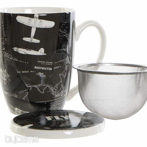 Juego de té de aviación con colador 300 ml.