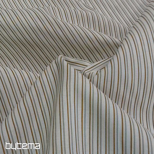 Tela de algodón STRIPE gris-mostaza