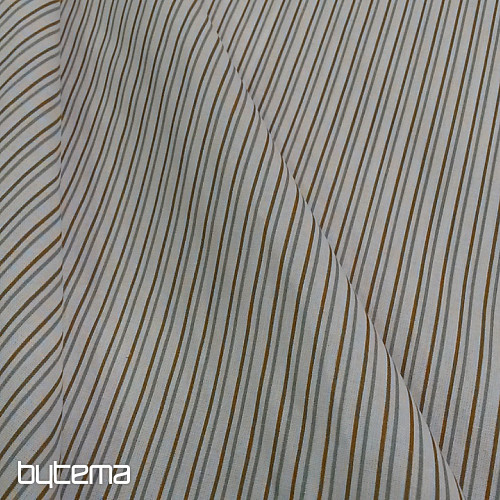 Tela de algodón STRIPE gris-mostaza
