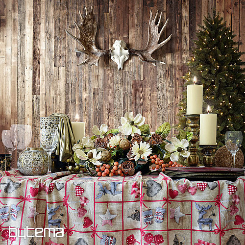 Tela decorativa COUNTRY Navidad marrón