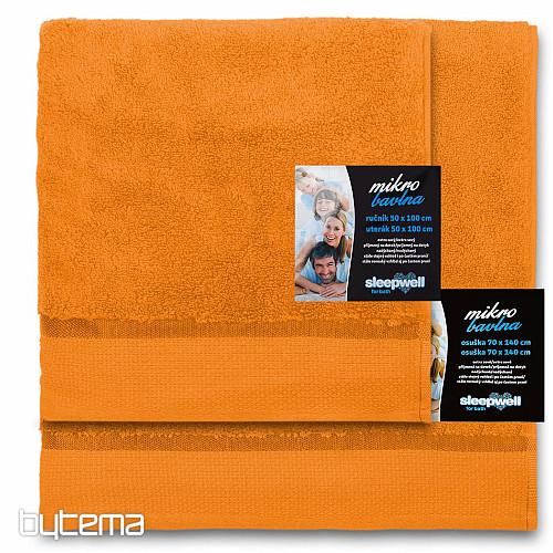 Toalla y toalla de baño MIKRO Naranja-mostaza