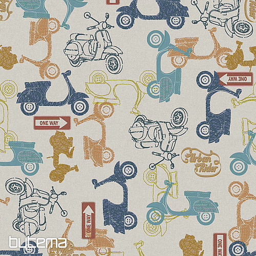 Tela decorativa para scooters VESPA, impresión digital.