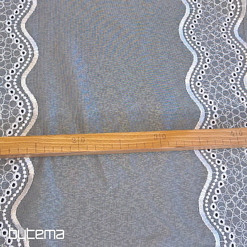 Cortina de lujo bordada V233 blanco