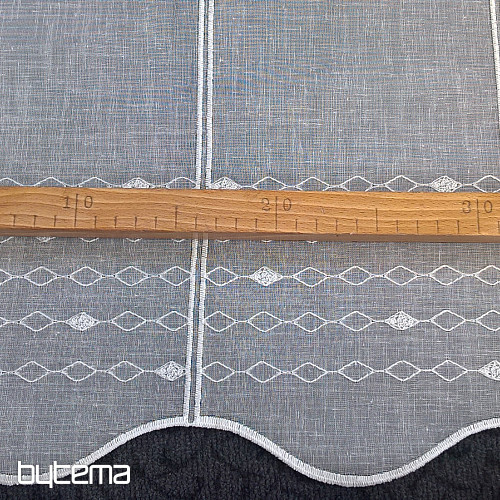 Cortina bordada moderna GERSTER 11678 blanco