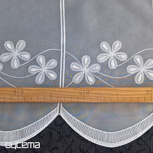 Cortina bordada para vidriera 11667 flores