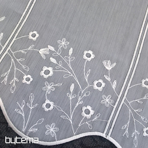 Cortina bordada para vidriera GERSTER 11648 FLORES