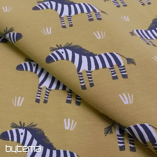 Punto de algodón ZEBRA amarillo-verde